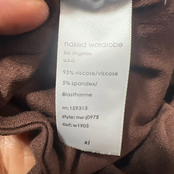 Naked Wardrobe Back in the Race Bodysuit Womens XLarge Brown - Picture 12 of 13